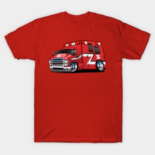 Paramedic EMT Ambulance Rescue Truck Cartoon T-Shirt